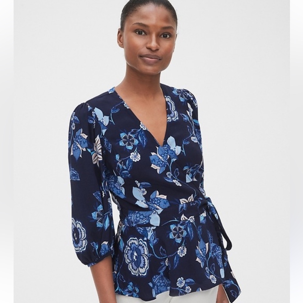 Gap | Printed Wrap Floral Blouse